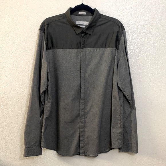 CALVIN KLEIN Color Block, LS  Body Fit, Sz. XL Hide Button Down Shirt/EUC - Picture 3 of 17